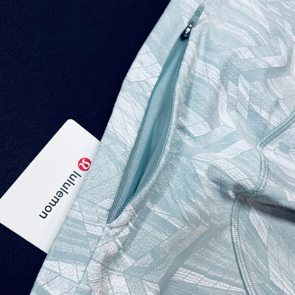 ~ NEW! Sz 4 Lululemon Swift Speed High-Rise Crop, 21" Light Gray Green Blue Lulu - Picture 9 of 16